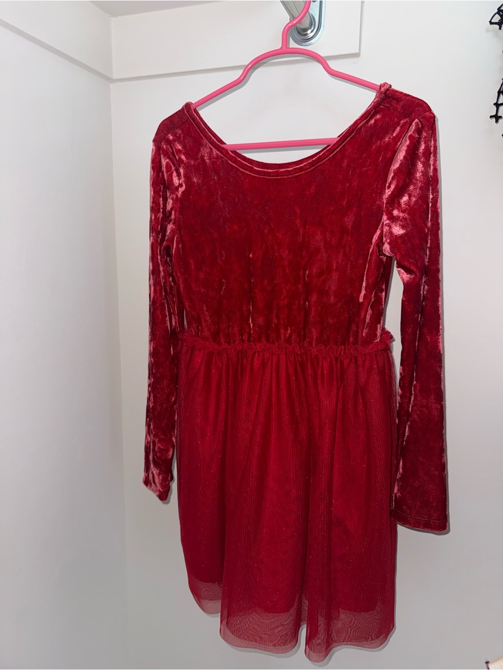 Cat & Jack Red Velvet and Tulle Holiday Dress